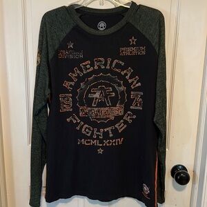 American fighter, long sleeve, tee shirt,‎ size large